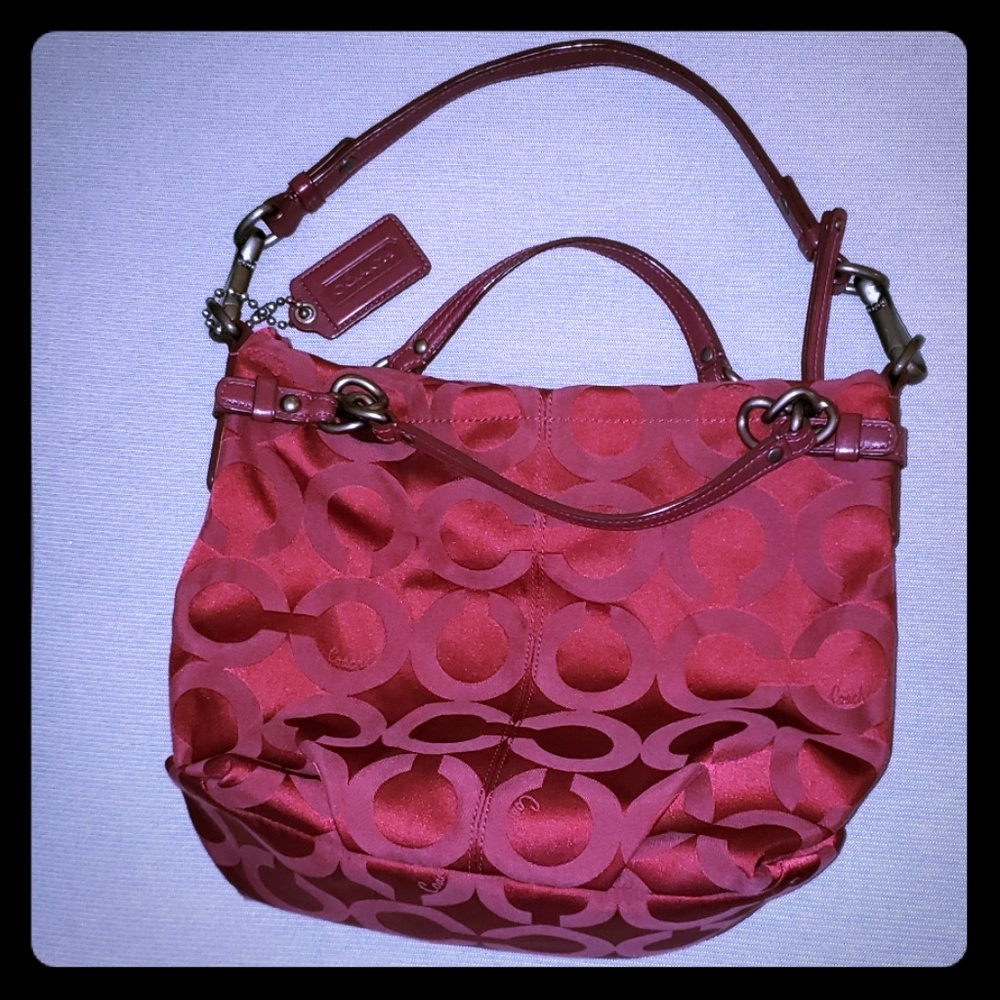 Coach shoulder bag/satchel - red